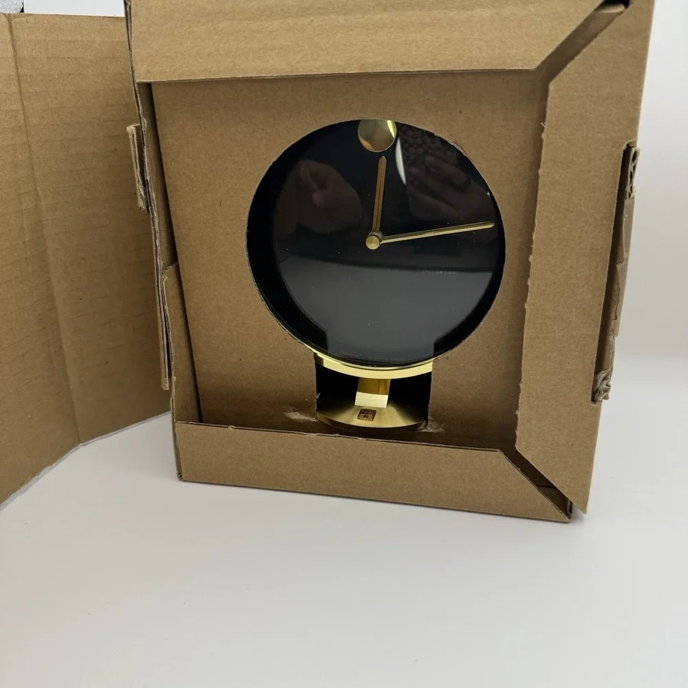 VINTAGE HOWARD MILLER NATHAN GEORGE HORWITT BRASS MUSEUM DESK CLOCK MOVADO MCM